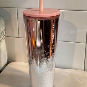 Starbucks‎ tumbler rose gold snow glitter 2019